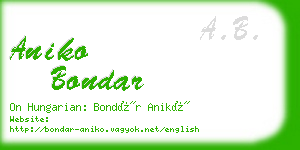 aniko bondar business card